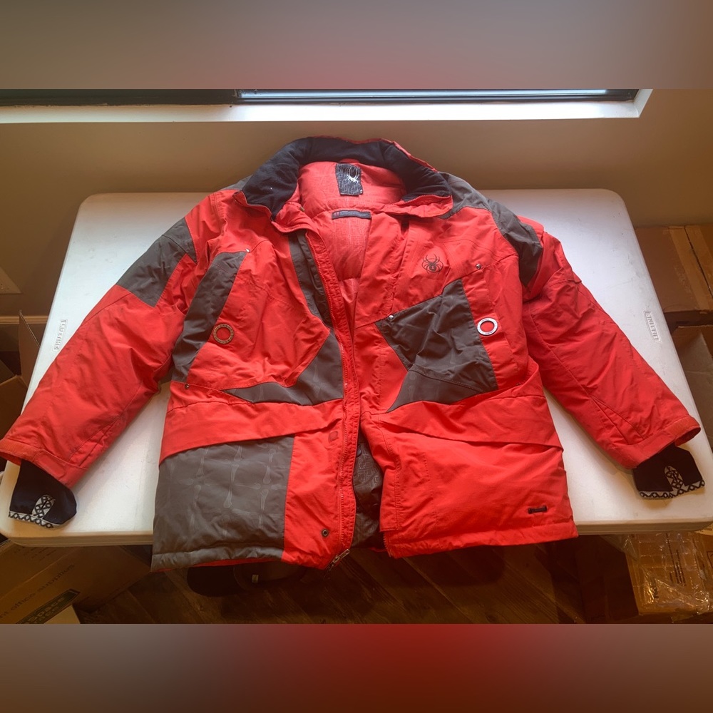 Spyder down parka with detachable hood - heavy duty - size XL